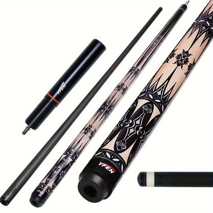 Carbon Fiber Pool Cue Stick 12.5mm Low Deflection Professional Billiard Cue with Extension Canadian Maple Wavy Pin Wrapless Design Dent-Resistant Shaft