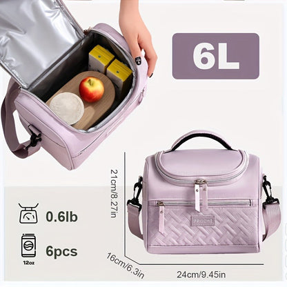 Insulated Lunch Bag Cooler Tote with Padded Shoulder Strap Leakproof Washable Polyester Meal Prep Bag for Work Picnic School Outdoor Activities Men Women
