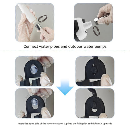 Portable Outdoor Shower with Light 2-in-1 – 2000mAh Rechargeable, Power Display, Spray Nozzle, Hose & Suction Cup – Camping, Hiking, Pet Bathing & Car Cleaning Shower Pump