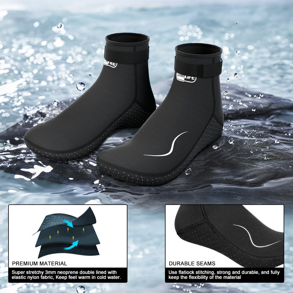 Neoprene Wetsuit Socks 3.5mm – High & Low Cut Water Booties, Non-Slip Anti-Abrasion for Diving Snorkeling Kayaking Beach Volleyball Surfing, S-XXL