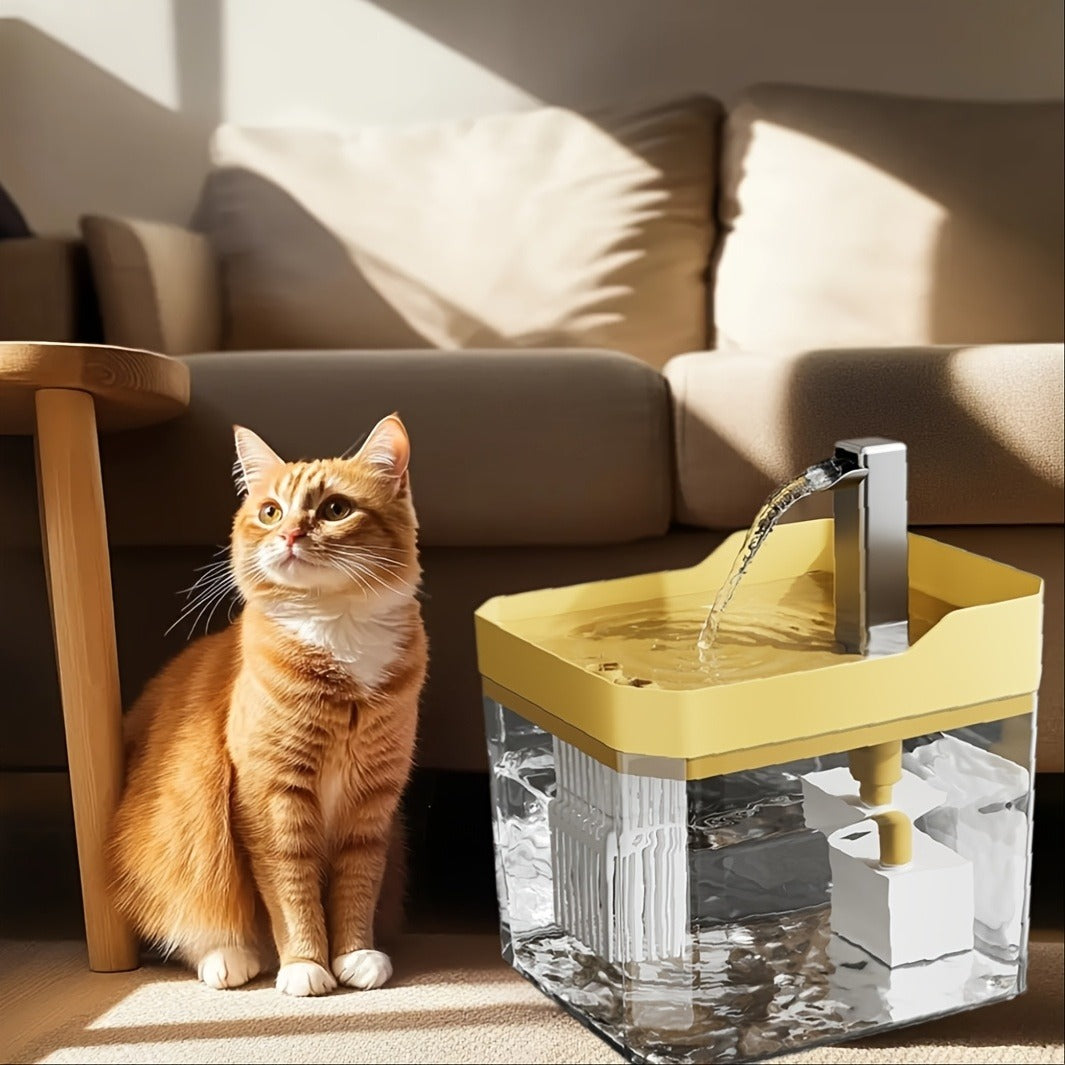 Pet Water Fountain Automatic 4-Stage Filtration – Ultra-Quiet USB Powered Circulating Fresh Water Dispenser with Visible Water Level Window, No Battery Needed, for Cats & Dogs | Home & Travel