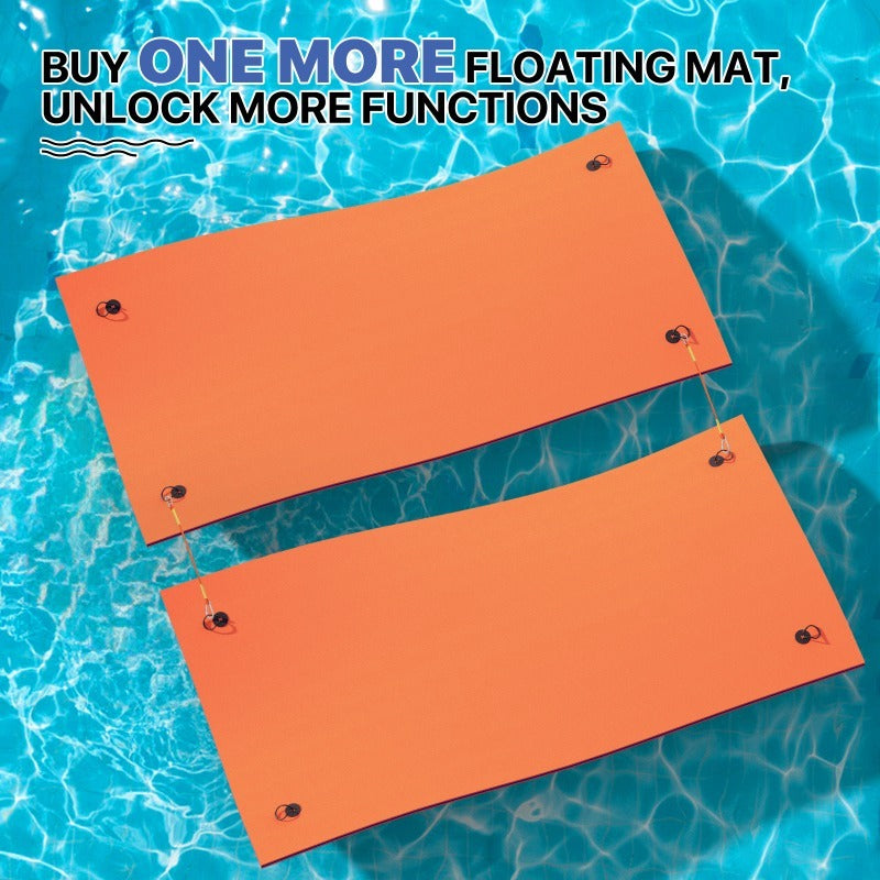 Floating Water Mat 12x6ft – 3-Layer Tear-Resistant Giant Lake Lily Pad, High-Visibility, Bungee Tether Included for Pool River Ocean Outdoor Water Recreation