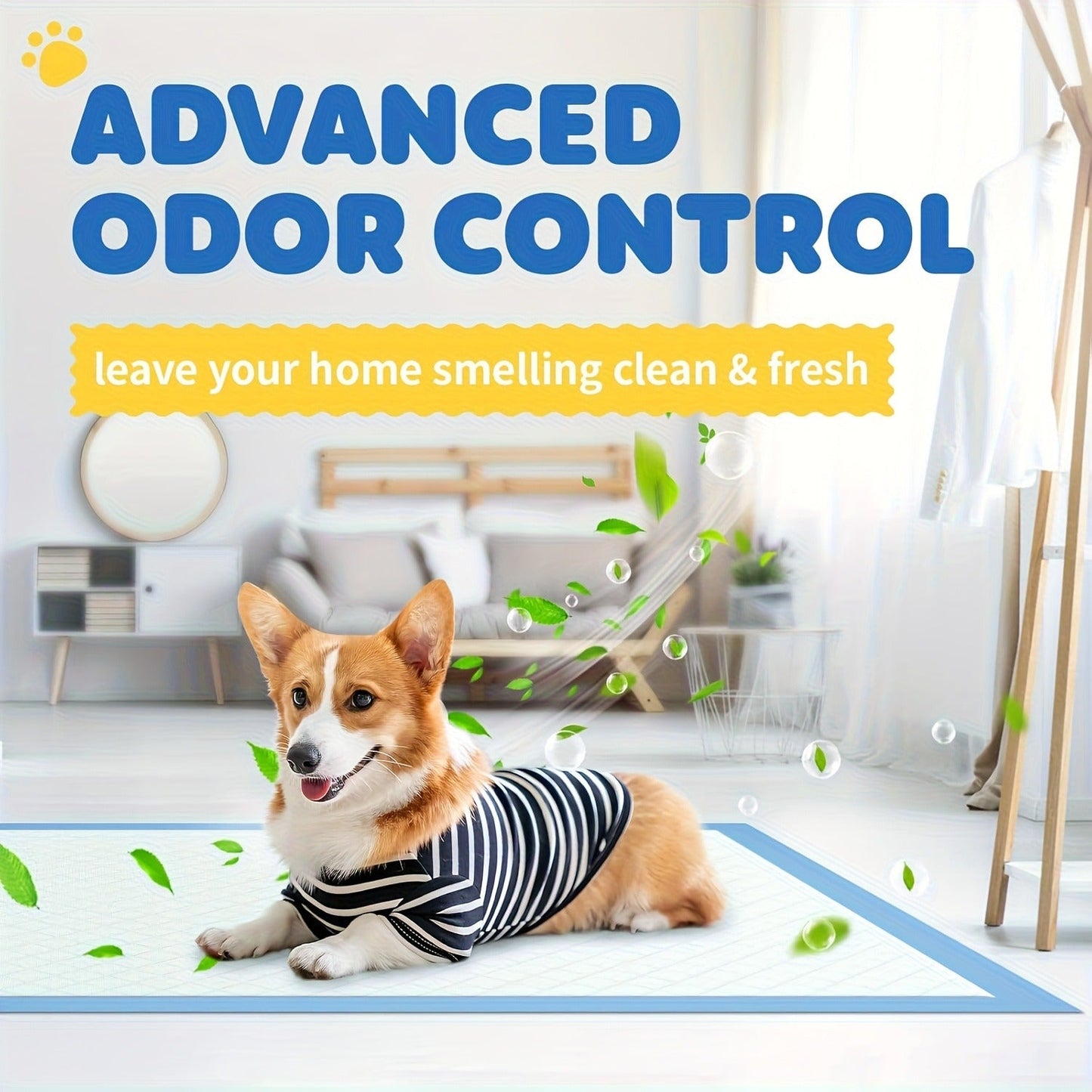 Dog Potty Pads Ultra Absorbent 6-Layer Thick – Mess-Proof Backing for Home, Travel & Camping, 300% Thicker for Active Dogs, 50 / 101 / 200 Pads (23.62" or 28x34 Inch)