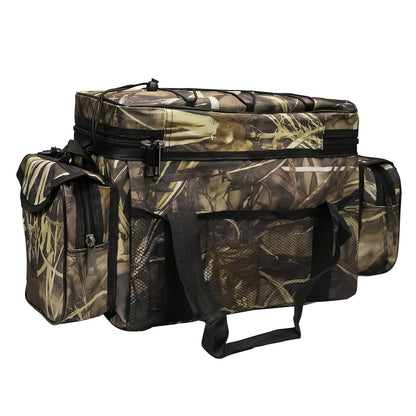 Fishing Tackle Bag Camo Durable Nylon Shoulder Carry Zipper Fishing Gear Storage Bag for Hiking Travel Outdoor Fishing Camouflage Multiple Colors