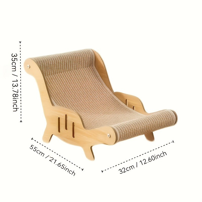 Cat Scratcher Lounge Chair 2-in-1 Natural Sisal Sofa Bed No Shedding Breathable Ultra Durable Oversized Design for Scratching Napping Playing, All-Season Multi-Functional Cat Scratch Bed, 1pc