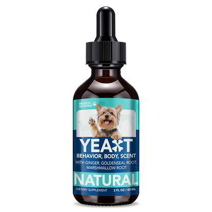 Yeast Supplement Drops for Dogs & Cats – No Odor Formula with Pau D’Arco Bark & Goldenseal Herb Liquid Extract | Easy-to-Use Pet Antifungal Support, 2 Fl Oz (60ml)