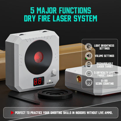 Rechargeable Laser Dry Fire Training Target Set 4 Difficulty Levels