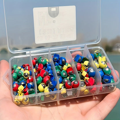Fishing Sinkers 100pcs Rubber Coated Split Shot - 5 Sizes 1B-5B Detachable Round Mouth Lead Weights, Mixed Colors, Freshwater Saltwater Fishing Tackle