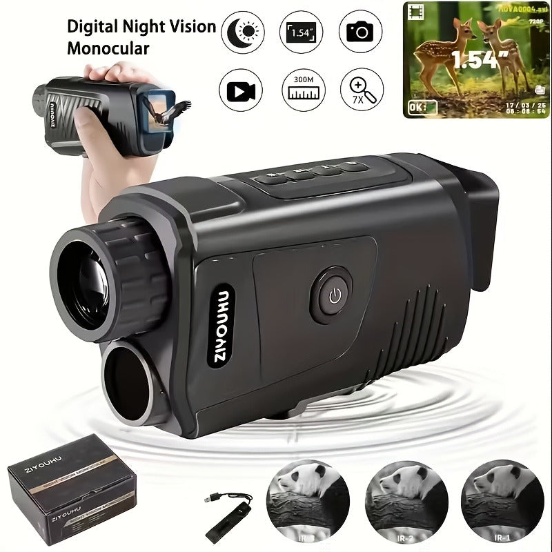Infrared Night Vision Monocular – HD 1080P / 4K Ultra HD | USB Rechargeable Digital Night Vision Scope | 8x28mm Telescope Camera for Hunting Camping Wildlife Observation Night Photography