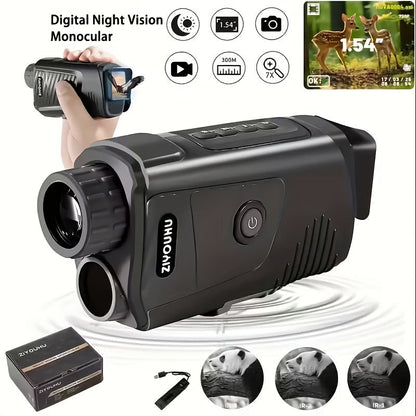 Infrared Night Vision Monocular – HD 1080P / 4K Ultra HD | USB Rechargeable Digital Night Vision Scope | 8x28mm Telescope Camera for Hunting Camping Wildlife Observation Night Photography