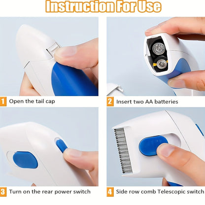 Pet Brush 2-in-1 Deshedding & Grooming Comb for Dogs & Cats – Gentle Hair Removal with Durable Stainless Steel Teeth, Comfortable Non-Slip Handle, Reduces Shedding for All Coat Types