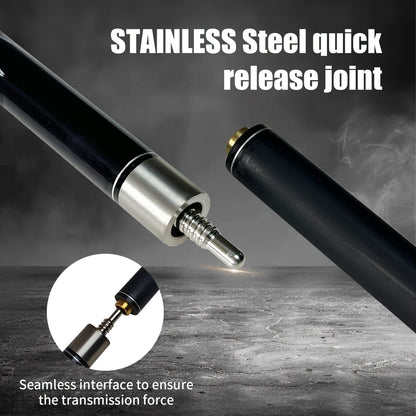 Carbon Fiber Pool Cue 57 Inch 13mm Tip – 2pcs Modular Design, Low Deflection, Piano Lacquer Finish, Stainless Steel Joint – Professional Billiard Cue for 8 Ball, 9 Ball, Home, Tournament & Club
