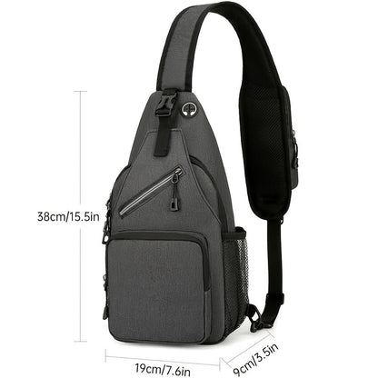 Crossbody Sling Backpack for Women Men - Lightweight Oxford Cloth Shoulder Chest Bag Daypack for Hiking Traveling Camping, Large Capacity Zipper Sling Bag with Adjustable Strap (2 Pack)