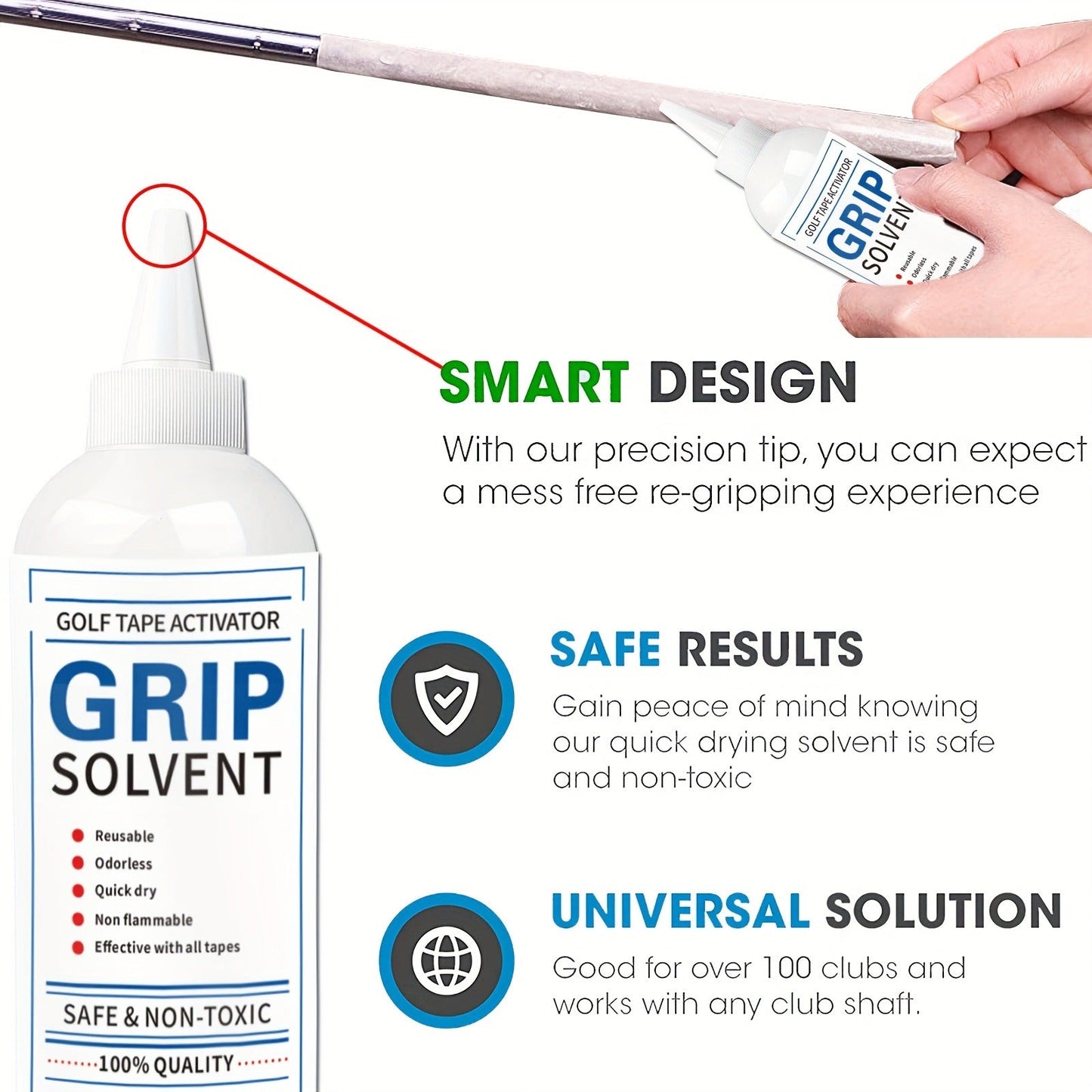 Golf Grip Regripping Kit 4 Sets with Hook Blades Grip Tape Strips Grip Solvent 8oz Rubber Vise Clamp Complete Golf Club Grip Installation Replacement Tool Set for All Club Types