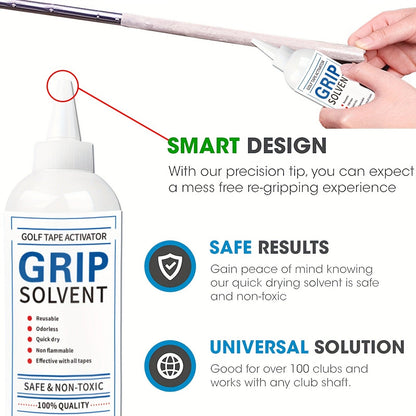 Golf Grip Regripping Kit 4 Sets with Hook Blades Grip Tape Strips Grip Solvent 8oz Rubber Vise Clamp Complete Golf Club Grip Installation Replacement Tool Set for All Club Types