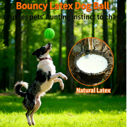 Latex Squeaky Dog Balls 4 Pack Soft Bouncy Sport Fetch Balls for Puppies & Small Dogs - 2.8 Inch Vibrant Color Chew Throw & Fetch Toy Set for Interactive Play