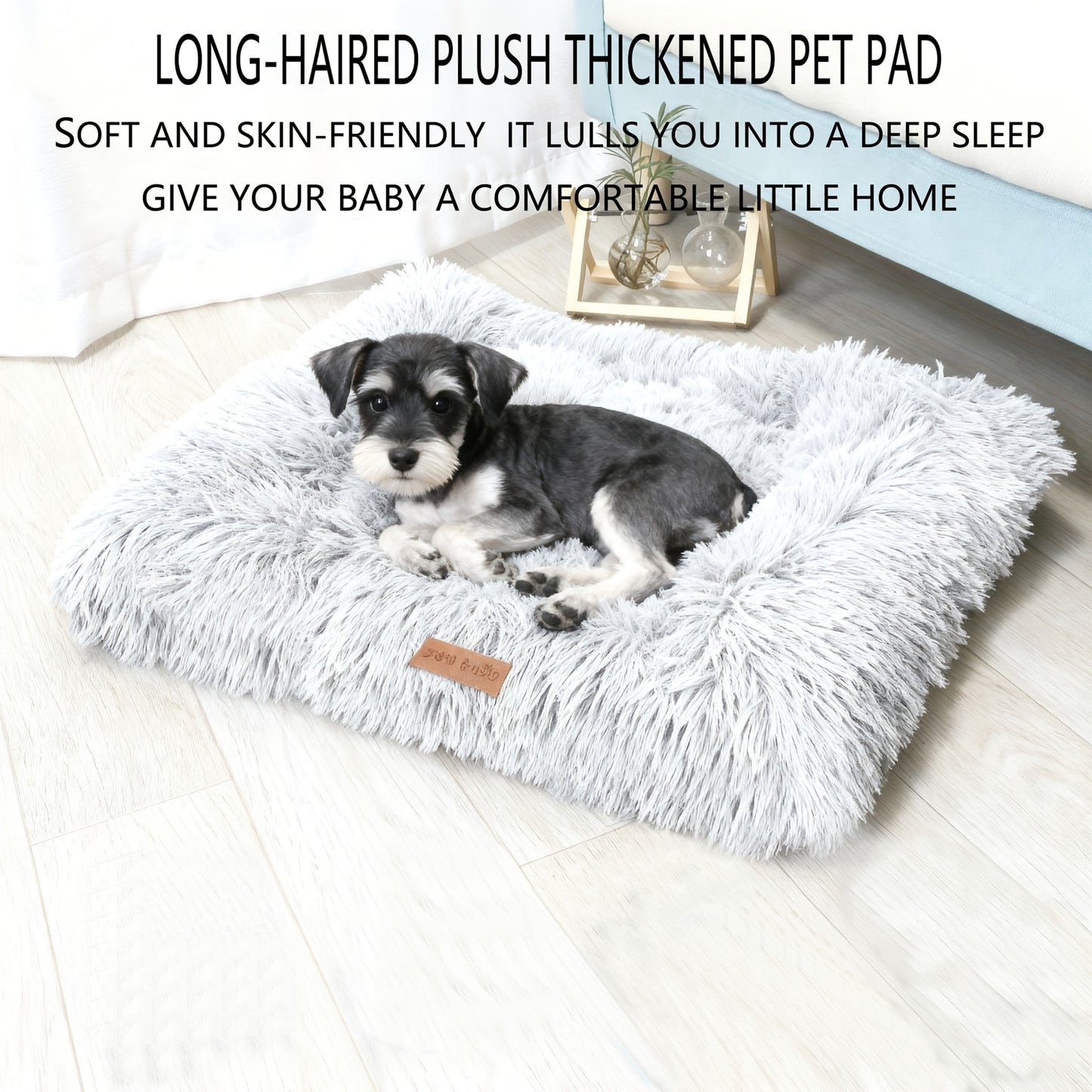 Fleece-Lined Dog Bed & Cat Mat – Thickened Warm Washable Square Pet Bedding for All Breeds | S, M, L, XL, XXL
