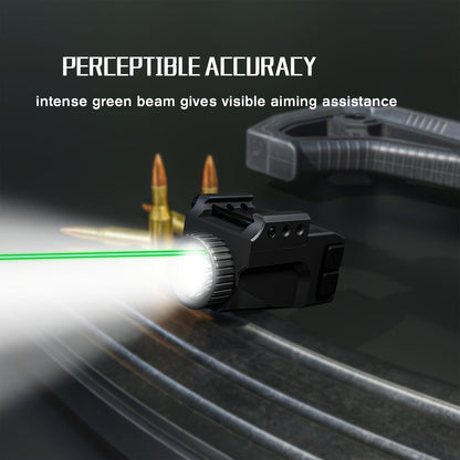 Laser Sight for Picatinny Rail Pistols – Green Red Blue Laser, CNC Aluminum, Low Profile, USB Rechargeable, 5-Hour Runtime, Fits Compact & Full-Size Handguns
