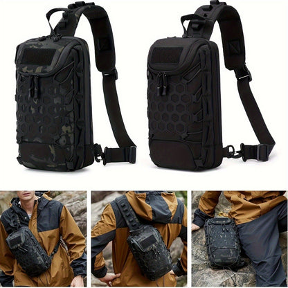 MOLLE Shoulder Bag – Large Capacity Tactical Chest Pack, Waterproof Nylon EDC Crossbody Bag for Hiking, Cycling, Fishing & Camping, Multi-Compartment, Adjustable Strap