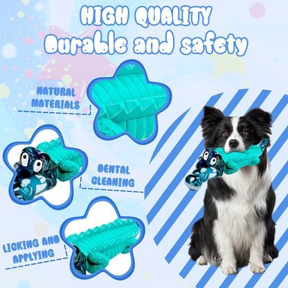 Indestructible Dog Chew Toy for Large & Medium Dogs - Tough Rubber Crocodile Chew Toy with Milk Flavor & Dental Ridges, Durable Dog Toys for Aggressive Chewers 20-100 lbs, Reduces Anxiety & Boredom