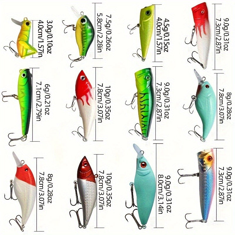 Fishing Lures Kit 361pcs with Tackle Box - Minnow, Spoon, Frog, Soft Worm, Jig Head & Spinner Baits Set for Saltwater & Freshwater Bass, Trout & Pike Fishing