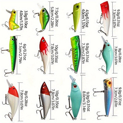 Fishing Lures Kit 361pcs with Tackle Box - Minnow, Spoon, Frog, Soft Worm, Jig Head & Spinner Baits Set for Saltwater & Freshwater Bass, Trout & Pike Fishing