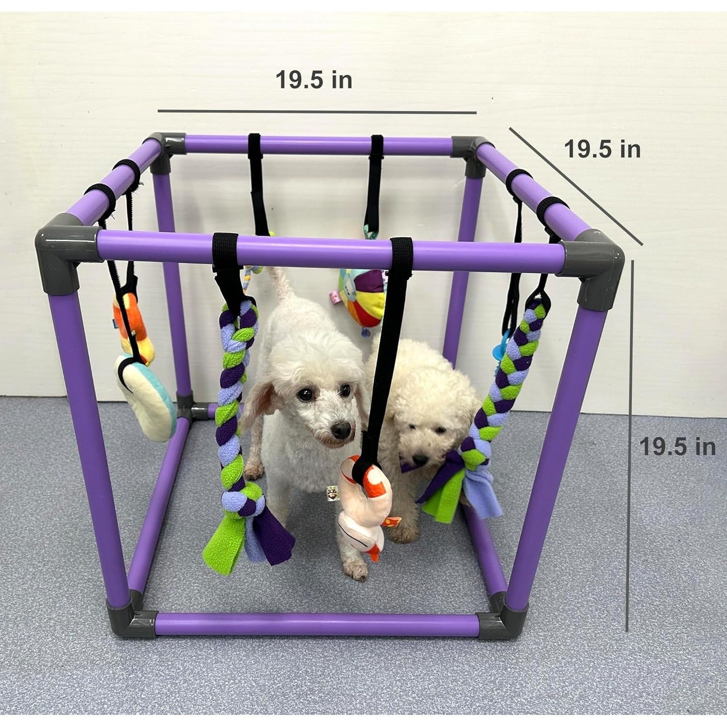 Puppy Gym Jungle Playground with Hammock – 8 Hanging Interactive Toys to Keep Puppies Busy & Stimulated
