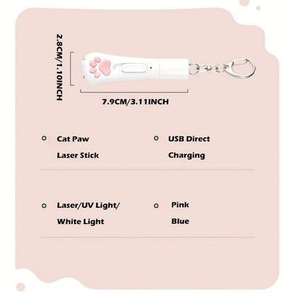 Cat Teaser Toy 7-in-1 USB Rechargeable - Interactive Wand Toy for Indoor Cats & Dogs, Feather Chaser Exercise Toy with Free Bonus Mouse Toy, Stimulating Chase & Play Gift for Pets
