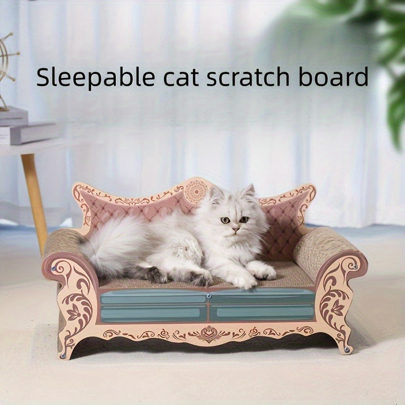 Cat Scratching Board Sofa – Chaise Longue Cat Bed with Anti-Scratch Protection | L-Shaped Vertical Scratcher, Wear-Resistant & Non-Shedding, Large Cat Furniture