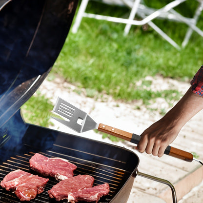 BBQ Grill Tool Set Stainless Steel – 430 Food-Grade Fork, Knife & Griddle Tools with Click Assembly Design – Outdoor Barbecue Utensil Kit for Camping, Backyard & Grilling