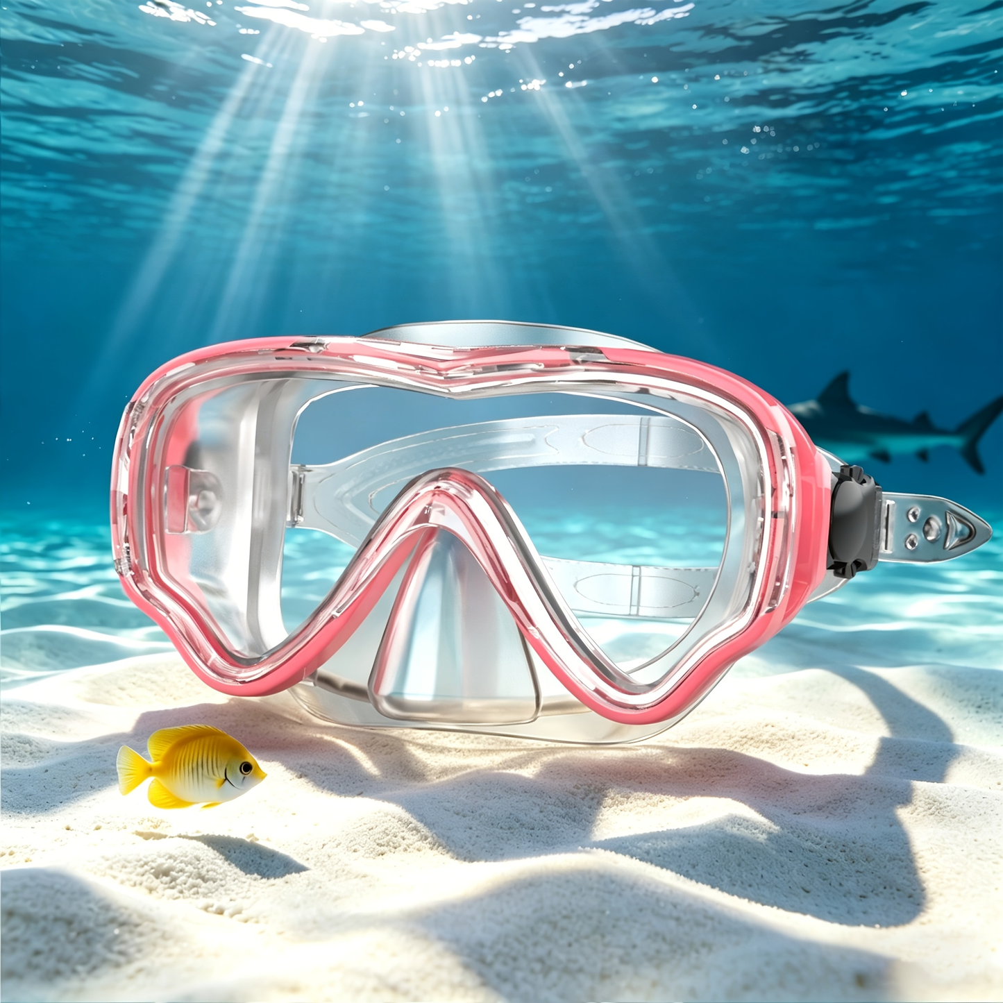 Panoramic HD Diving Mask Anti-Fog Tempered Glass Snorkel Mask with Nose Cover for Adults Youth Scuba Diving Snorkeling Swimming Pink Blue Black