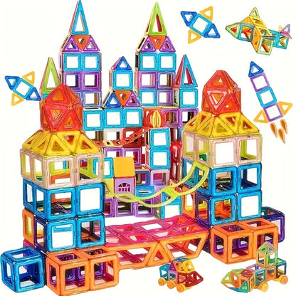 Large Magnetic Tiles 67 Piece STEM Building Kit – DIY Magnetic Building Blocks for Boys & Girls Ages 3+, Random Assorted Colors, Creative Construction Toy, Birthday Halloween Christmas Gift