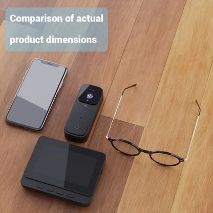 Smart Video Doorbell Wireless Touchscreen Display | Motion Detection 2-Way Audio Local Storage No Subscription | Easy No-Wire Install Home Security Doorbell Camera System