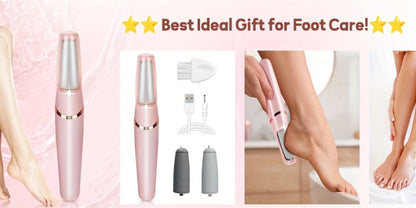 Electric Callus Remover for Feet with Foot Cream Stick Rechargeable Pedicure Tool 2 Speeds 2000 5000 RPM 2 Roller Heads – Dead Skin Dry Callus Cracked Heel Remover 60-Min Battery Gift for Women Pink