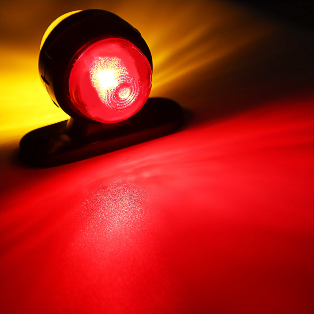 10pcs 12-24V Double-Sided Car Truck Side Indicator Lamps Red Amber Blinker Signal Indicator Lamp for Trailer Lorry Caravan