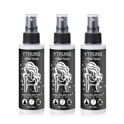 Glitter Spray for Hair & Body Quick Dry Shimmer Spray – High-Gloss Body Glitter for Face Lips Eyes Skin Festival Rave Party Photoshoot Everyday Glam Set 2pc & 3pc Options Women Teens