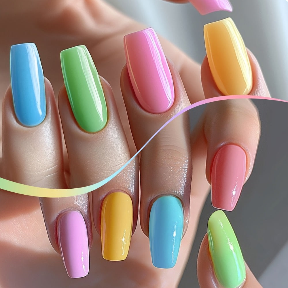 Sweetheart Candy Gel Nail Polish Set 6 Colors – Multicolor Glossy LED Nail Art Kit Long-Lasting Salon Quality Semi Permanent Spring Summer Nail Gel Easy Apply Non-Toxic 6pcs