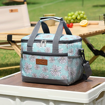 Insulated Lunch Bag Foldable Thermal Tote Leak-Proof Aluminum Foil Bento Box Carrier Reusable Cooler Bag Keeps Food Cold Fresh for Work Travel Picnic School