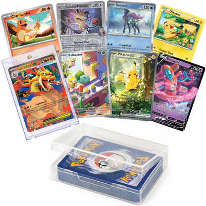Pokemon Card Bundle 51 Cards | 1 Guaranteed Ultra Rare Ex V + 10 Holo Foils + 40 Commons | Magnetic Holder & Deck Box Included | Gift for Kids & Collectors