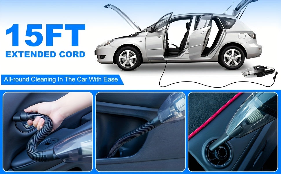 19pcs/41pcs Car Cleaning Wash Interior Detailing Cleaner with High Power Handheld Vacuum, Collapsible Bucket, Windshield Tool, Clean Snow Shovel, Tire Brush, Complete Car Care Tools