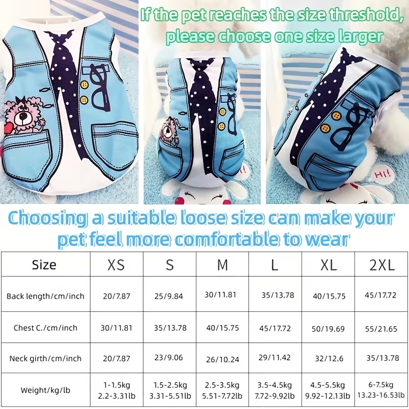 Dog Vest Lightweight Windproof Thermal Shirt for Small Dogs – Fashion Pet Costume for Teddy Bichon Pomeranian, Spring Summer Fall Dog Clothes, 2-Pack & 6-Pack Holiday Gift Set