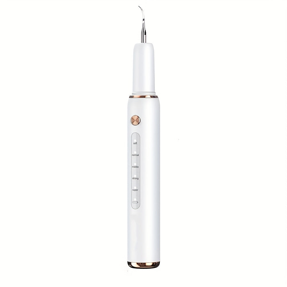 Ultrasonic Tartar Remover Electric Tooth Cleaner 5-Speed IPX6 Waterproof USB Rechargeable Dental Scaler with LED Light Mirror 2 Tips Plaque Stain Removal Tool for Home Oral Care Adults