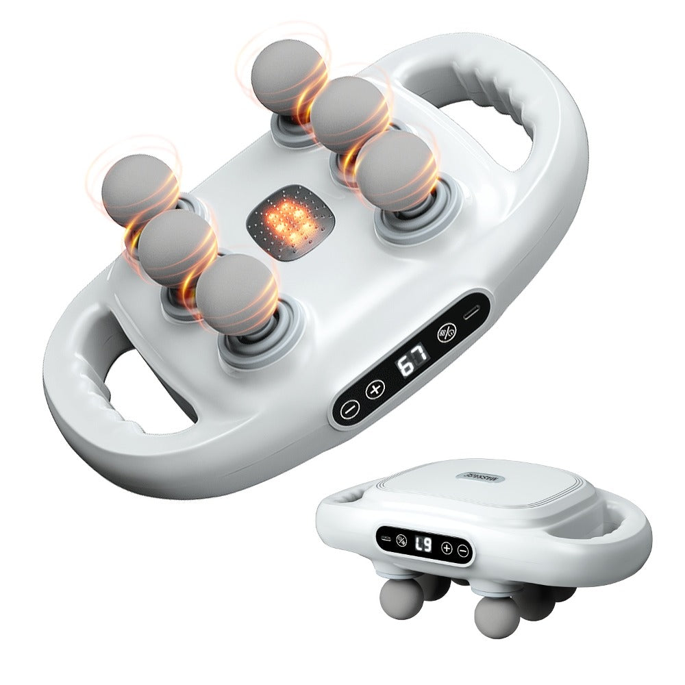 Tapping Massage Gun with 6 Interchangeable Heads – USB Rechargeable Handheld Deep Tissue Vibration Massager for Back, Neck, Shoulders, Legs & Full Body Muscle Relaxation, Professional Home Massager