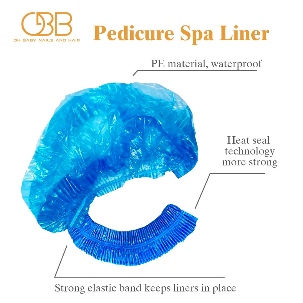 Disposable Pedicure Liners 400 Pack Single-Use HDPE Foot Bath Bowl Bags — Elastic Fit, Hygienic Nail Salon Foot Soak Liners for Professional Spa & Home Use, Easy No-Scrub Cleanup