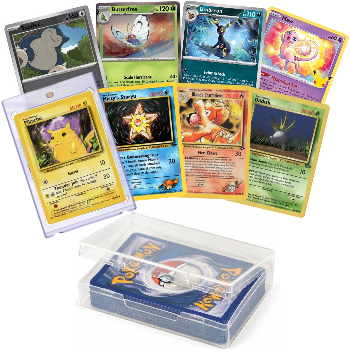 Pokemon WOTC Vintage Bundle 51 Cards – 1 Guaranteed 1999-2003 Wizards of the Coast Card + 10 Holo Foils + Magnetic Holder & Deck Box | Nostalgic Gift for Kids & Collectors