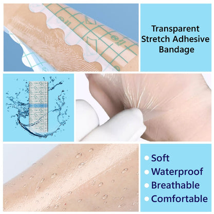 Tattoo Bandage Roll Clear Waterproof Second Skin Protective Film for New Tattoo Healing — Breathable Adhesive Transparent Aftercare Wrap Tape 5.9in x 5.5yd & 11yd