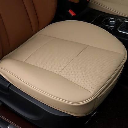 Premium PU Leather Car Seat Covers - Universal Fit, Full Surround Front Seat Cushion Protector, Breathable & Machine Washable, Durable, Padded, And Easy to Install, Available In Beige/Black/Gray