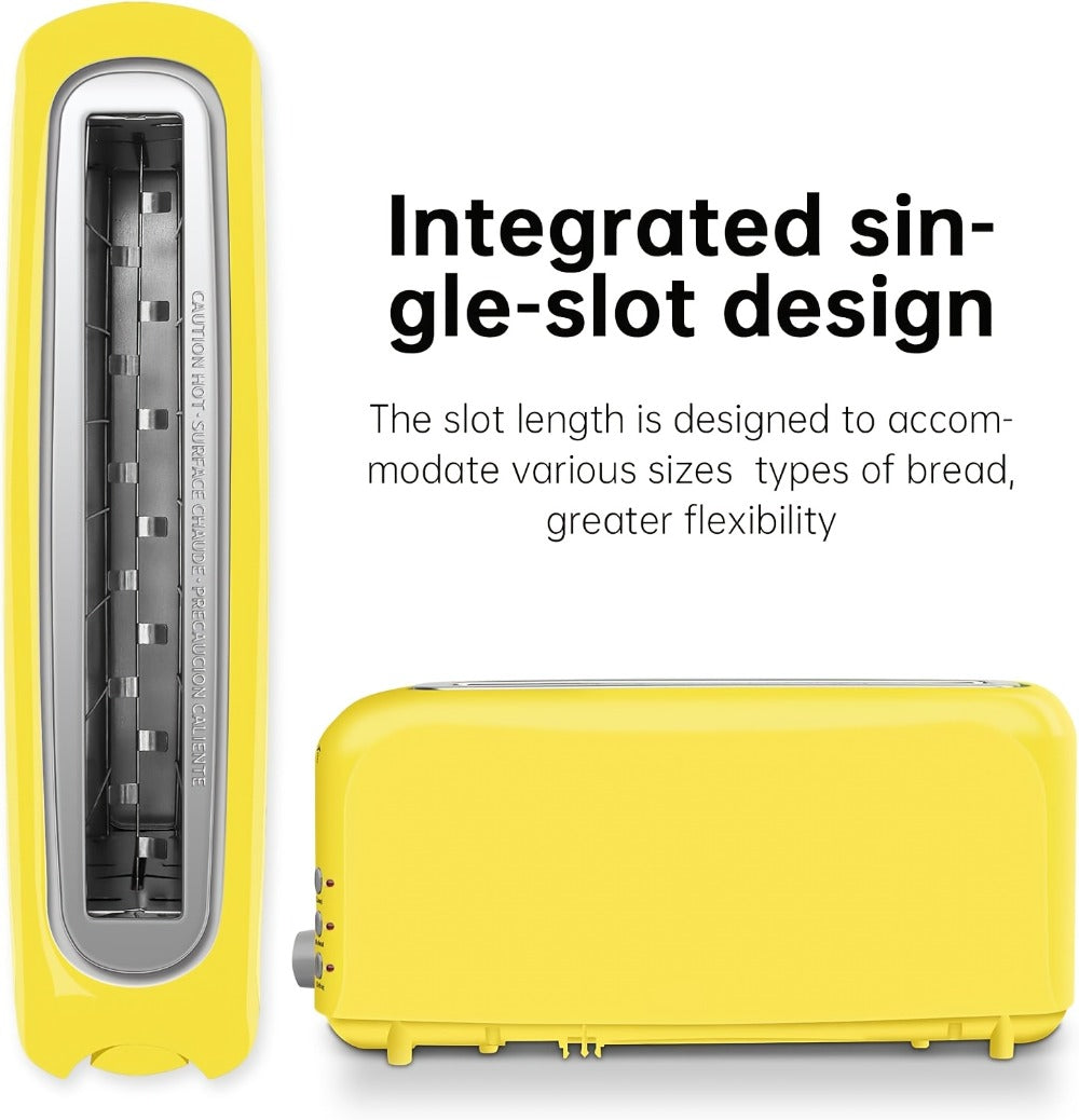 2 Slice Slim Toaster with 6 Shade Settings, Cancel Reheat Defrost Functions, Removable Crumb Tray – Compact 750W Bread Toaster for Kitchen Counter, Fits Bread Waffle Bagel