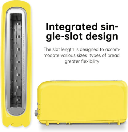 2 Slice Slim Toaster with 6 Shade Settings, Cancel Reheat Defrost Functions, Removable Crumb Tray – Compact 750W Bread Toaster for Kitchen Counter, Fits Bread Waffle Bagel