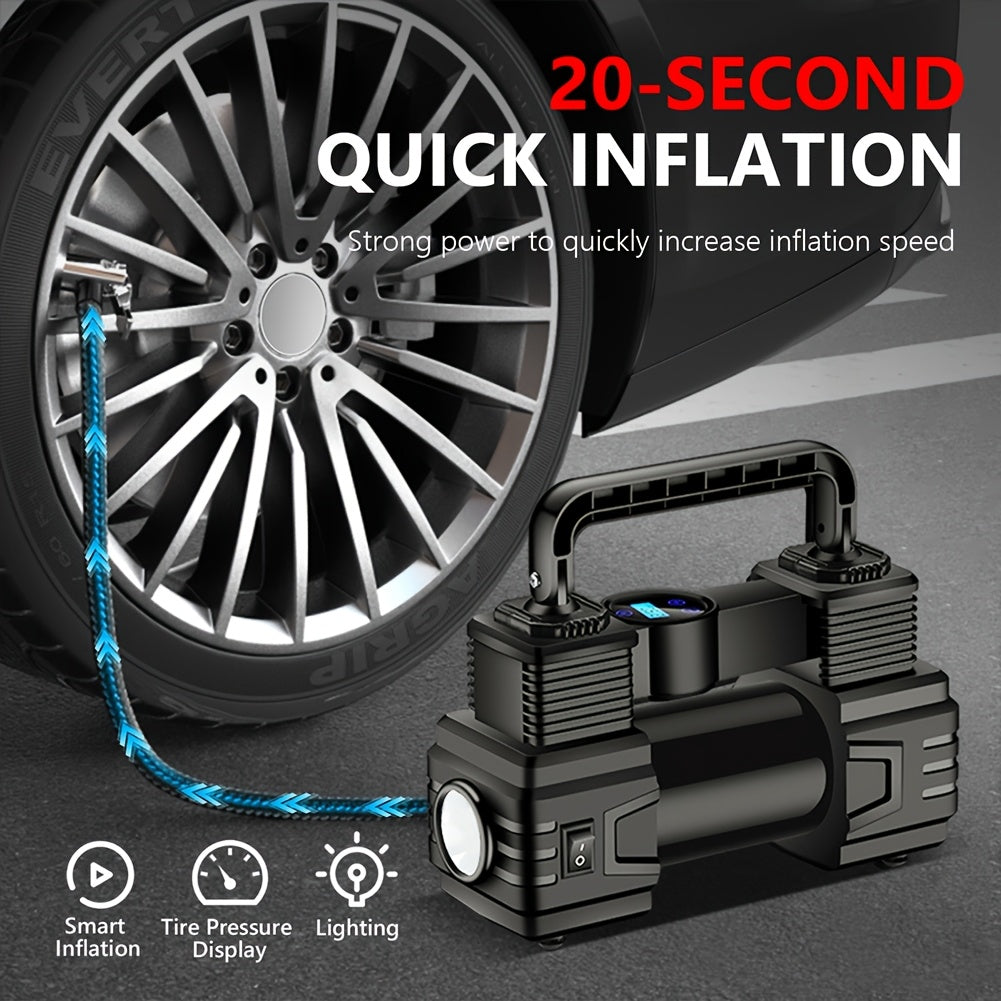 Portable Tire Inflator, 12V 150 PSI, Handheld Pump with Digital Pressure Gauge, for Car, Motorcycle, Bicycle, Balls, And Sports Equipment, Cars, Inflatable Mats, Swimming Rings, Kayaks, Without Battery